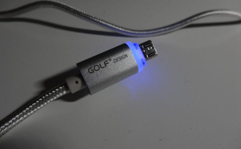Câble Micro-USB en métal avec LED et cordon nylon 1m